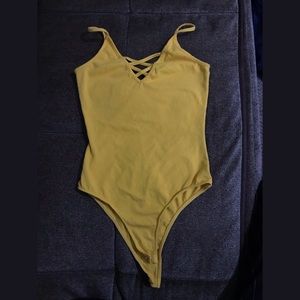 Forever 21 Yellow Bodysuit Small